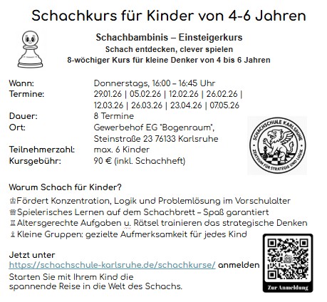Schachkurse für Kindergartenkinder